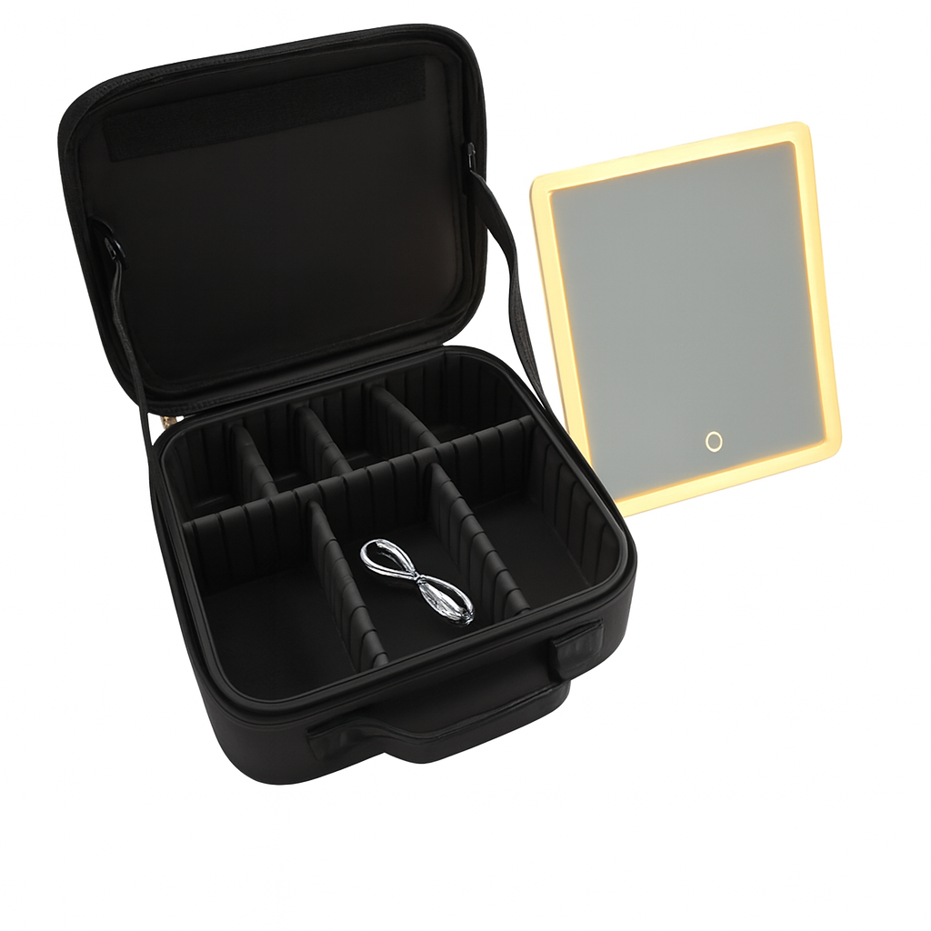 👜 Cosmetiquero con Luz LED y Espejo – Organizador Premium de Maquillaje