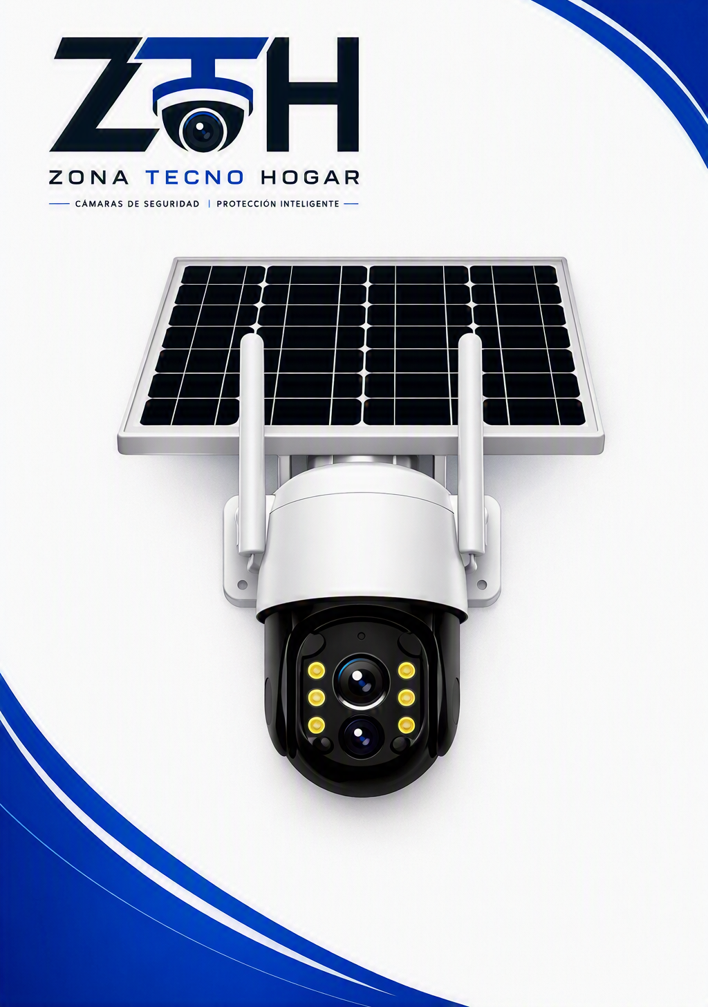 Cámara Solar WiFi Exterior PTZ 360° con Visión Nocturna