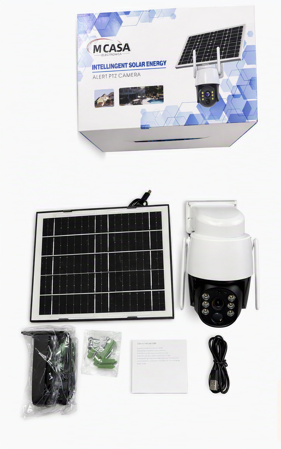 Cámara Solar WiFi Exterior PTZ 360° con Visión Nocturna